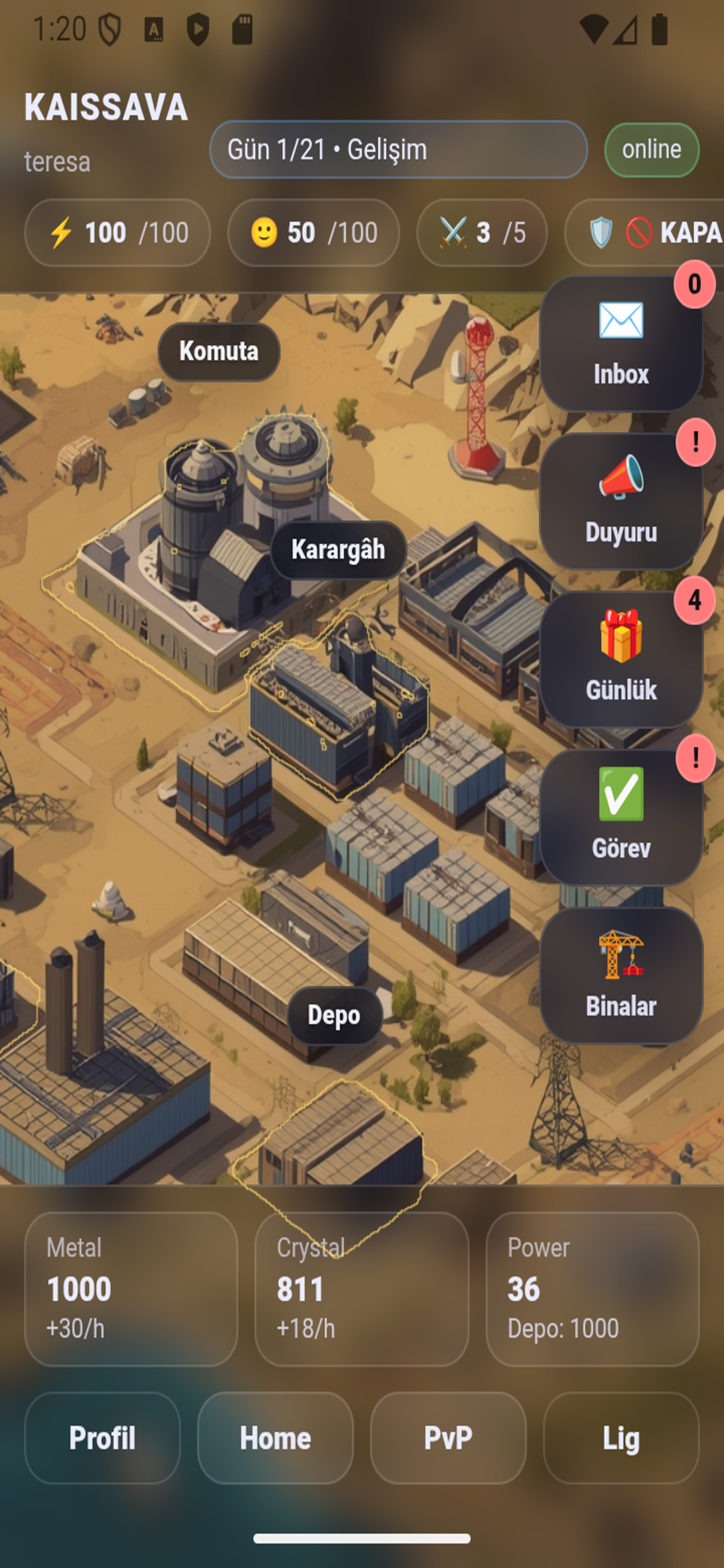 Ana üs görünümü